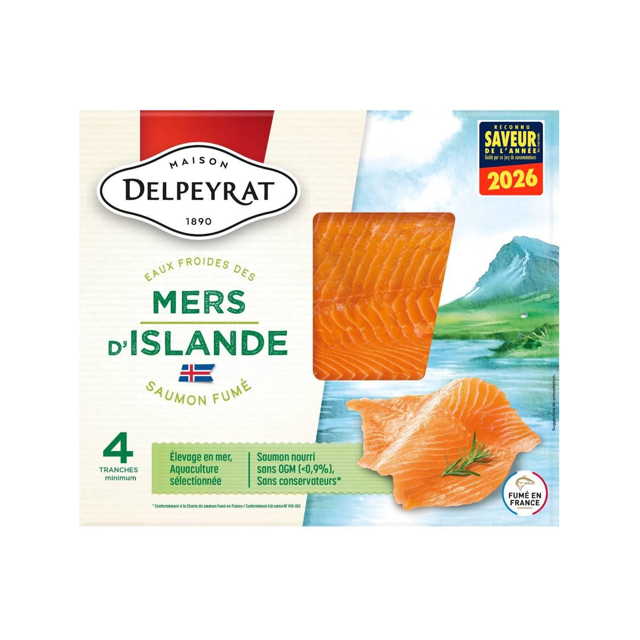 DELPEYRAT Saumon fumé d'Islande 4 tranches 110g