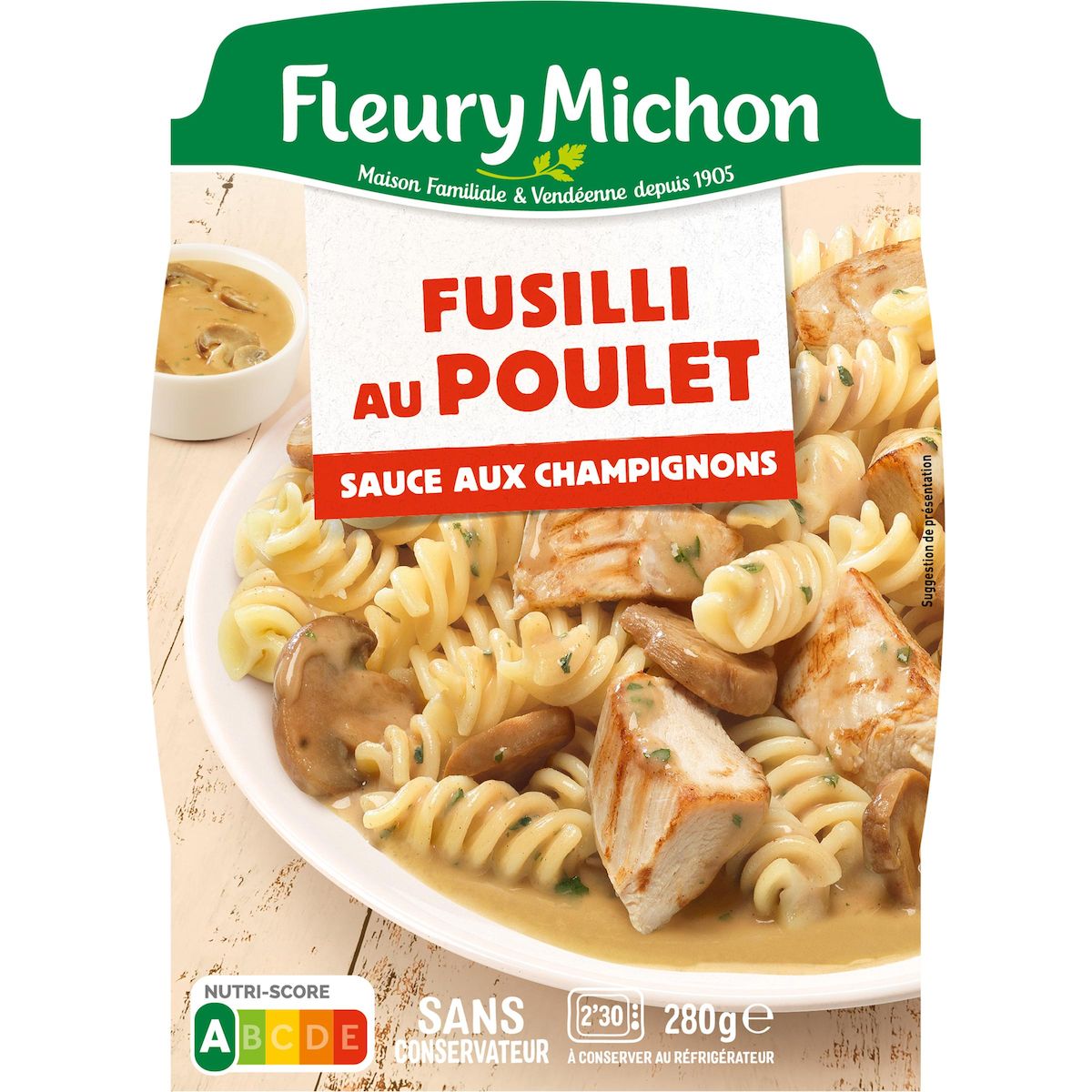 FLEURY MICHON Fusilli au poulet sauce aux champignons 1 part 280g
