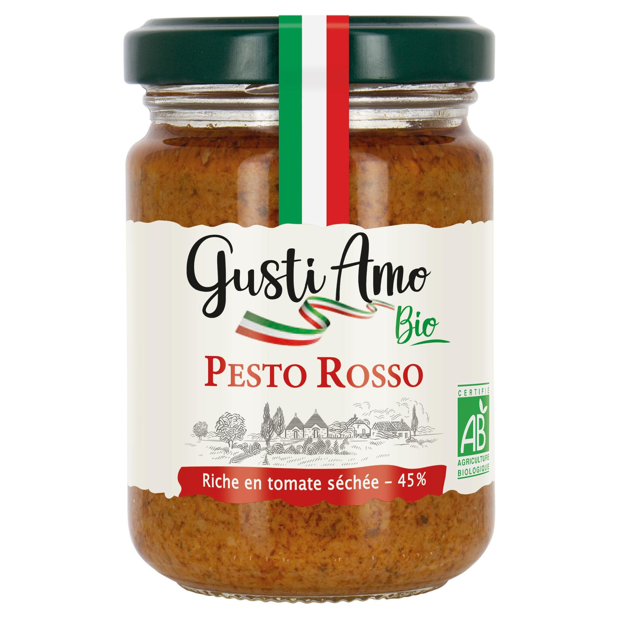 GUSTI AMO Sauce Pesto Rosso bio riche en tomate séchée 45% 130g