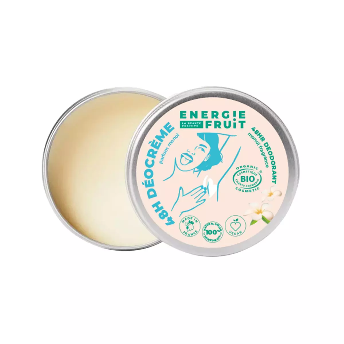 ENERGIE FRUIT Déodorant solide en crème parfum monoï bio vegan & sans sels d'aluminium 550g