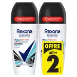 Rexona Advanced protection Déodorant bille 72h invisible aqua
