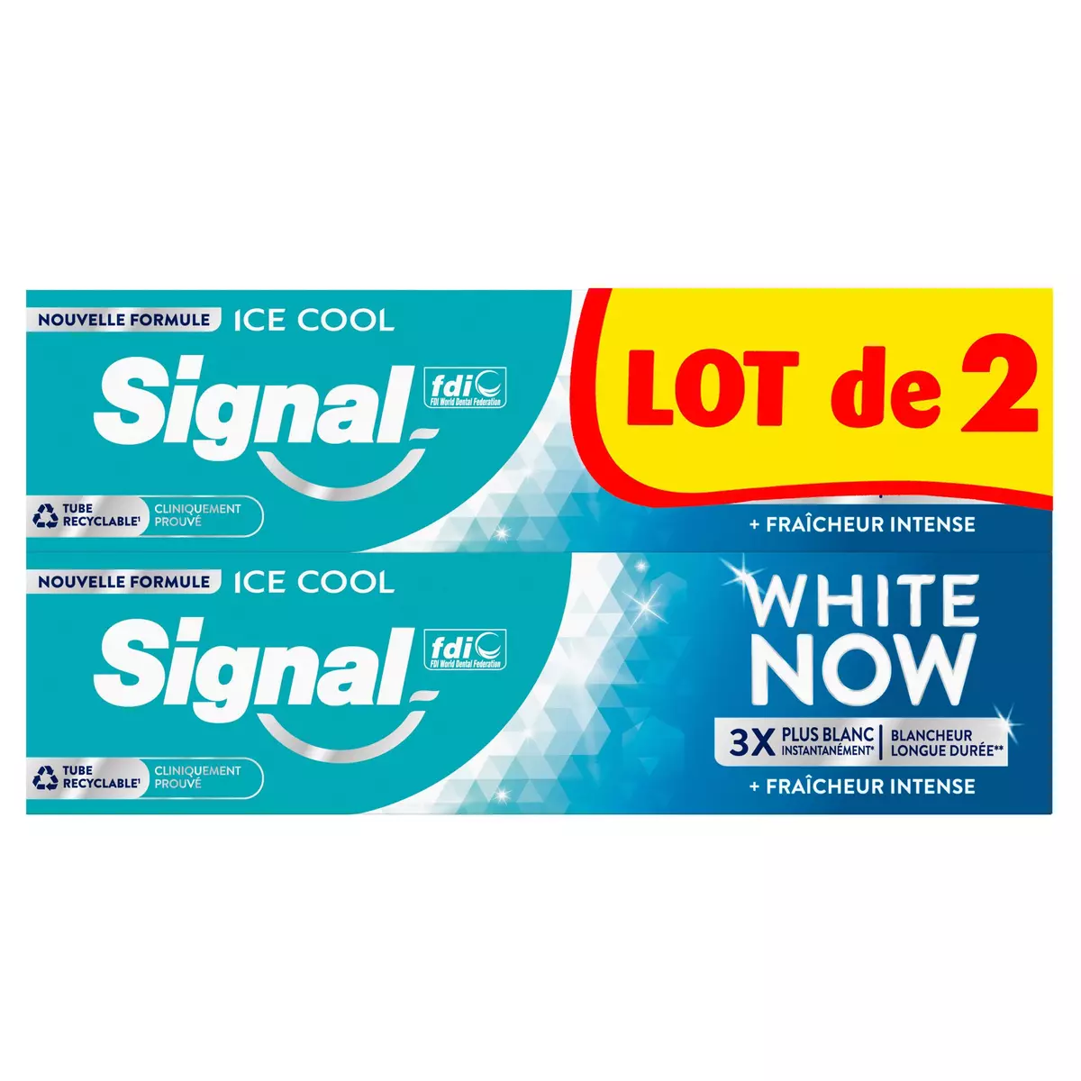 SIGNAL White now dentifrice ice cool mint 2x75ml