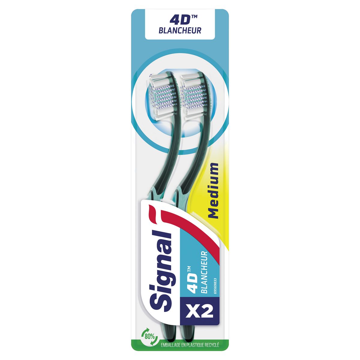 SIGNAL Brosse à dents 4D blancheur medium 2 brosses