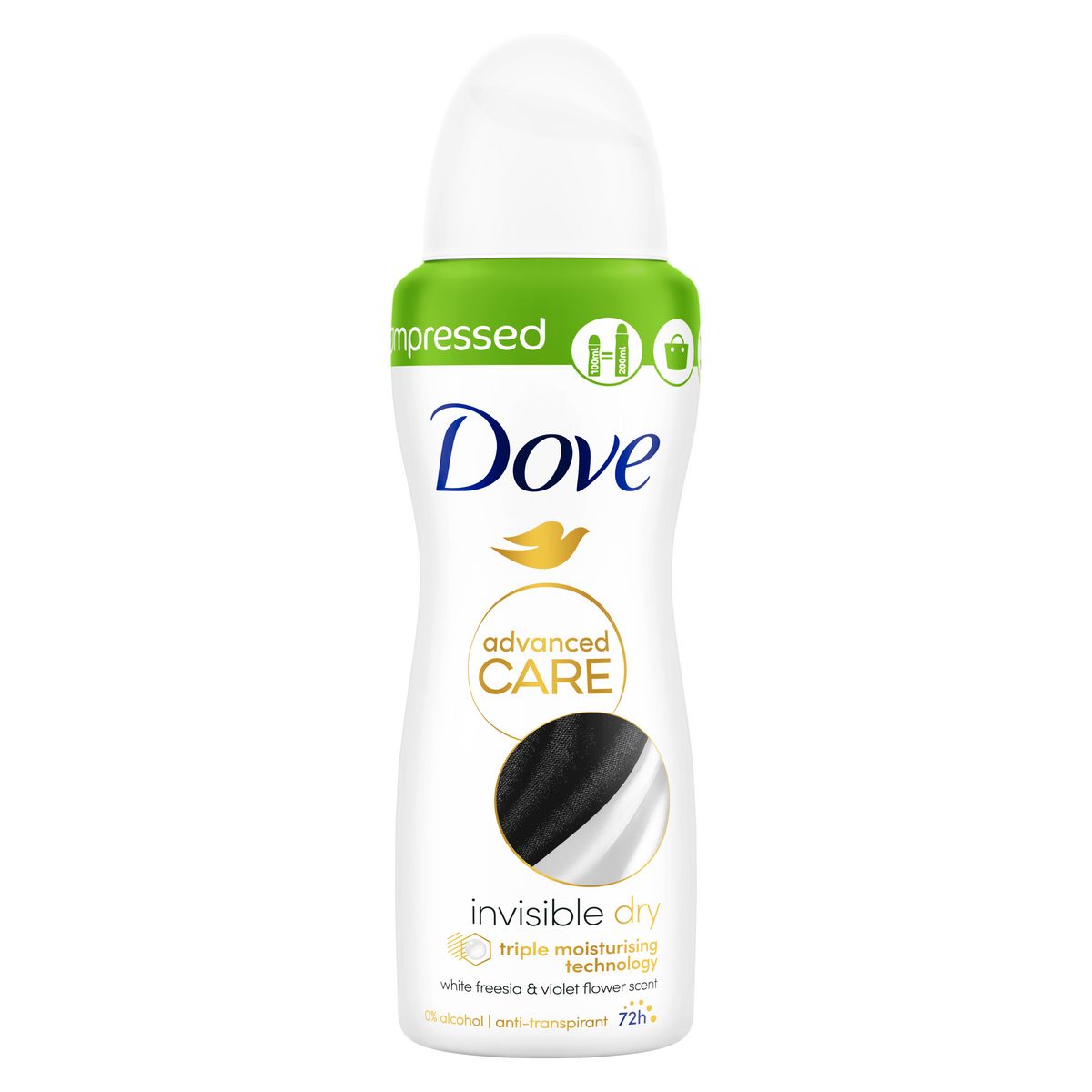 DOVE Déodorant spray compressé anti-transpirant 72h 100ml