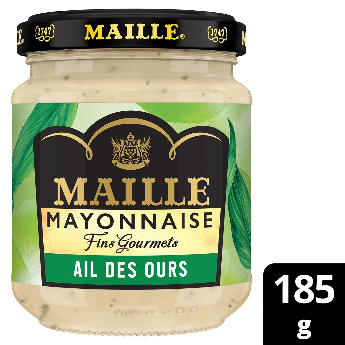 MAILLE Mayonnaise fins gourmets à l'ail des ours en bocal 185g
