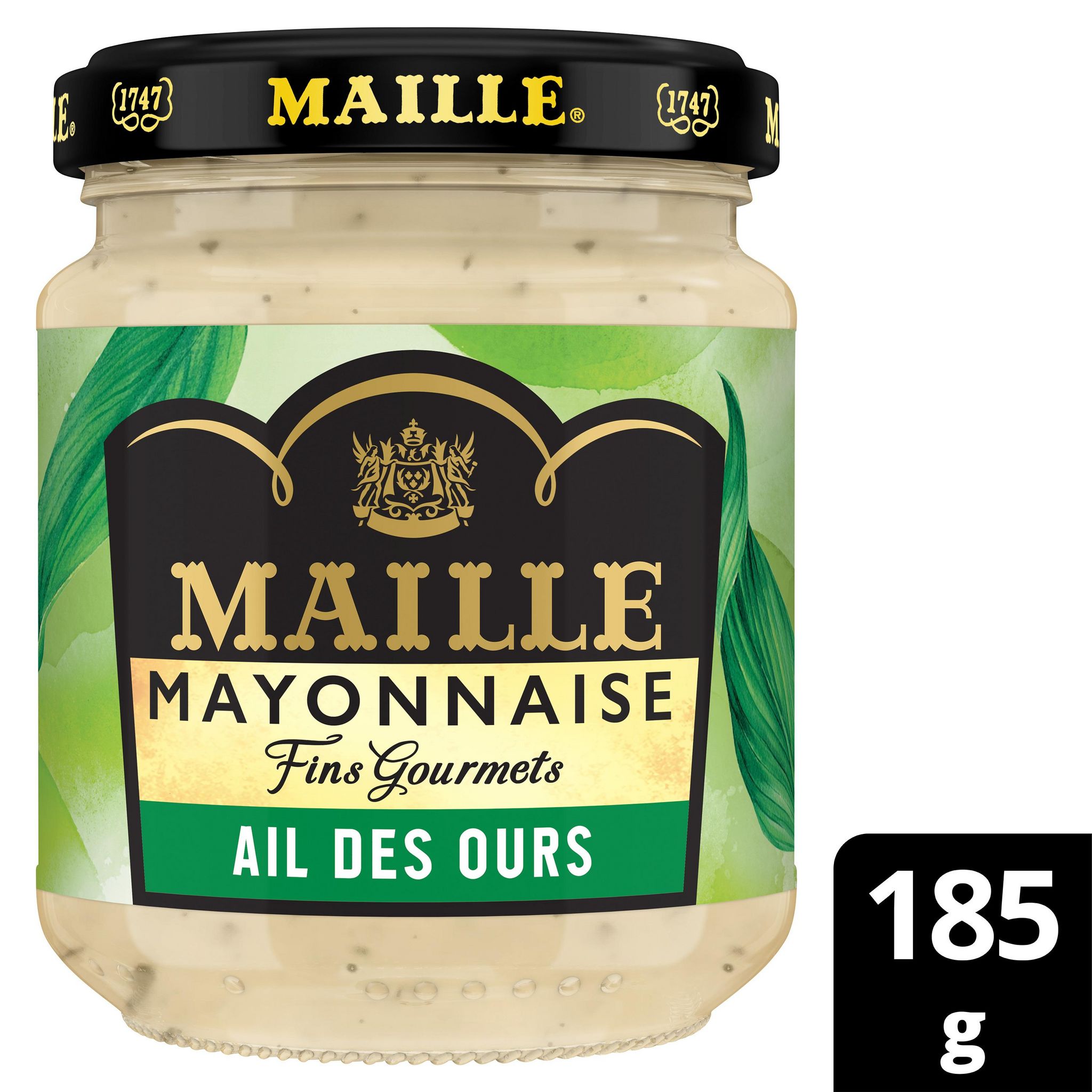 Voir la diapositive 2 : MAILLE Mayonnaise fins gourmets à l'ail des ours en bocal 185g