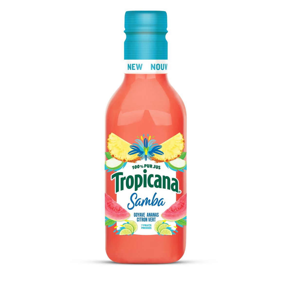 TROPICANA Jus de fruits Samba Goyave ananas et citron vert 90cl
