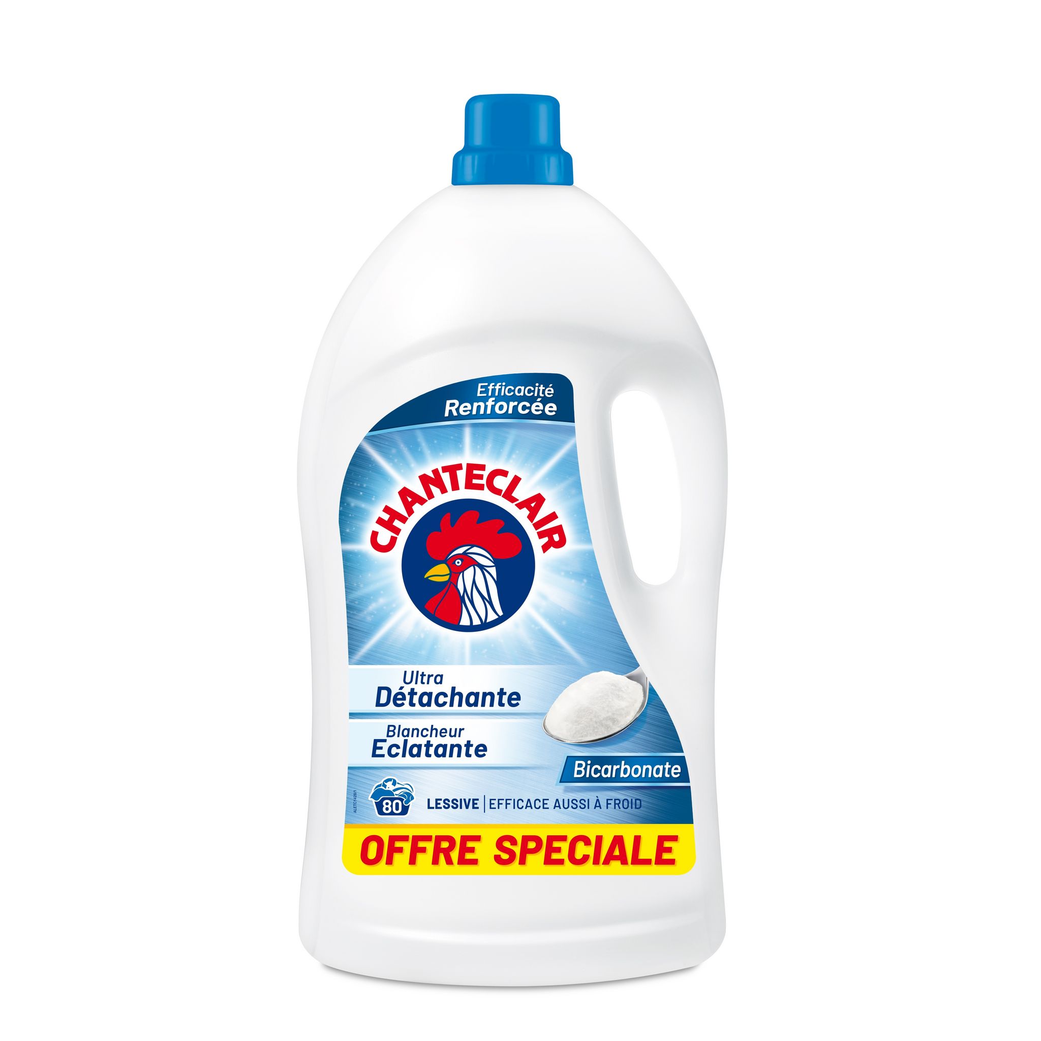 CHANTECLAIR Lessive liquide ultra détachante linge blanc bicarbonate 80 ...