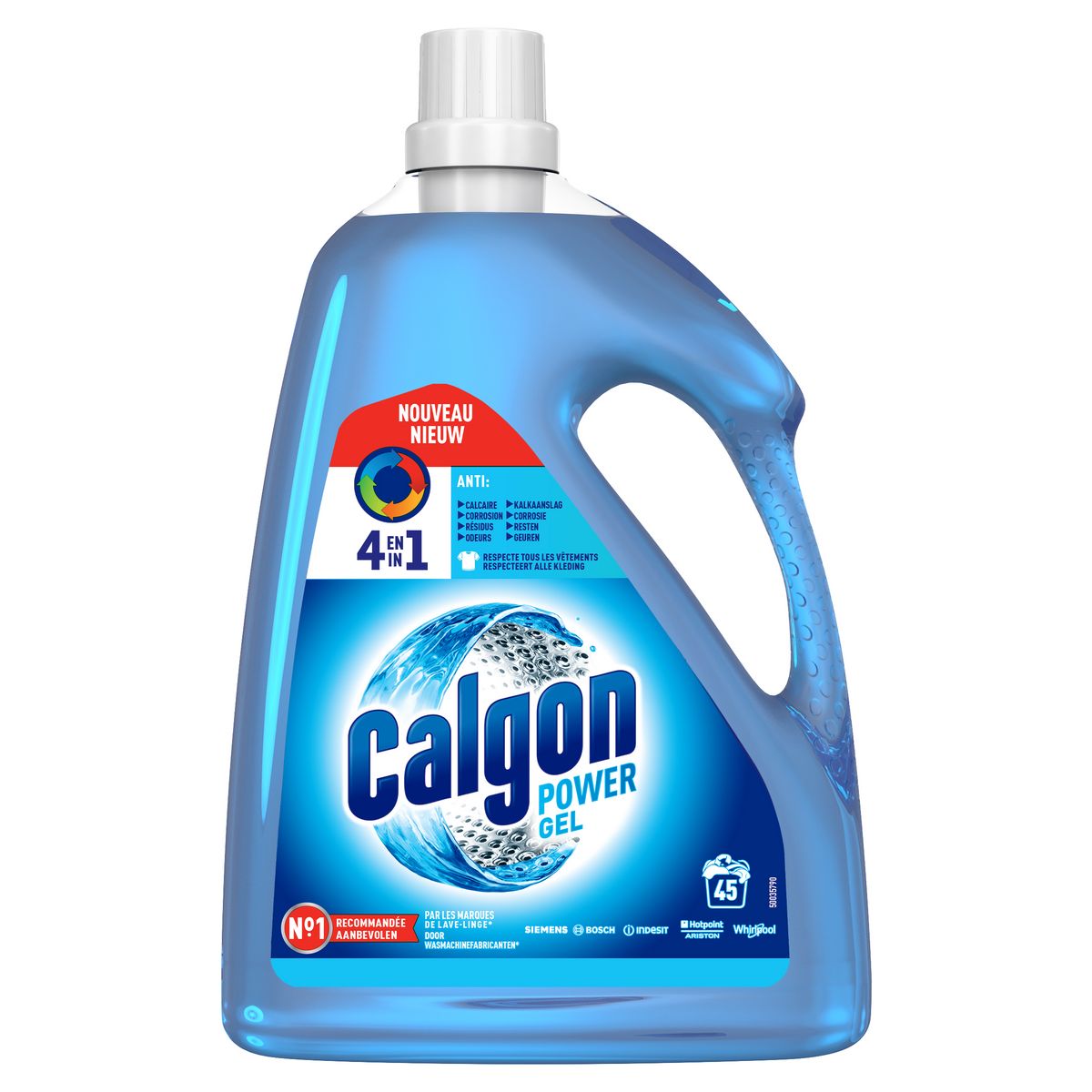CALGON Gel 4 en 1 anti-calcaire lave linge 45 doses 2.25l
