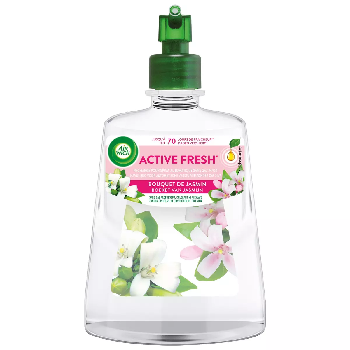AIR WICK Recharge diffuseur spray désodorisant automatique Active fresh parfum bouquet de jasmin 228ml