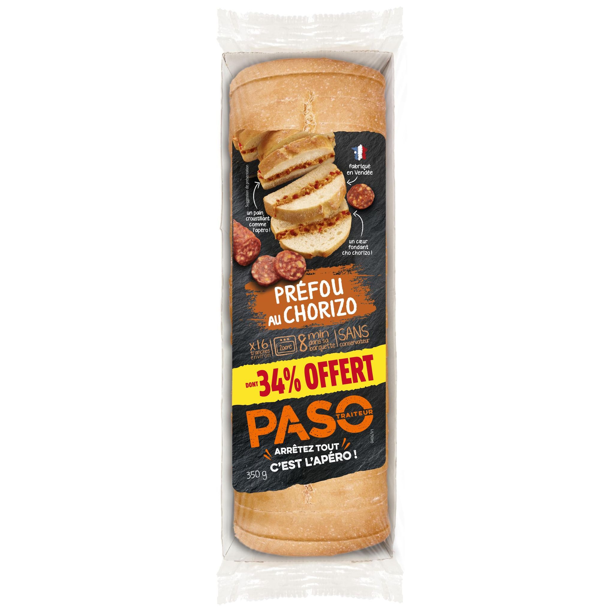 PASO Préfou au chorizo 16 tranches 350g