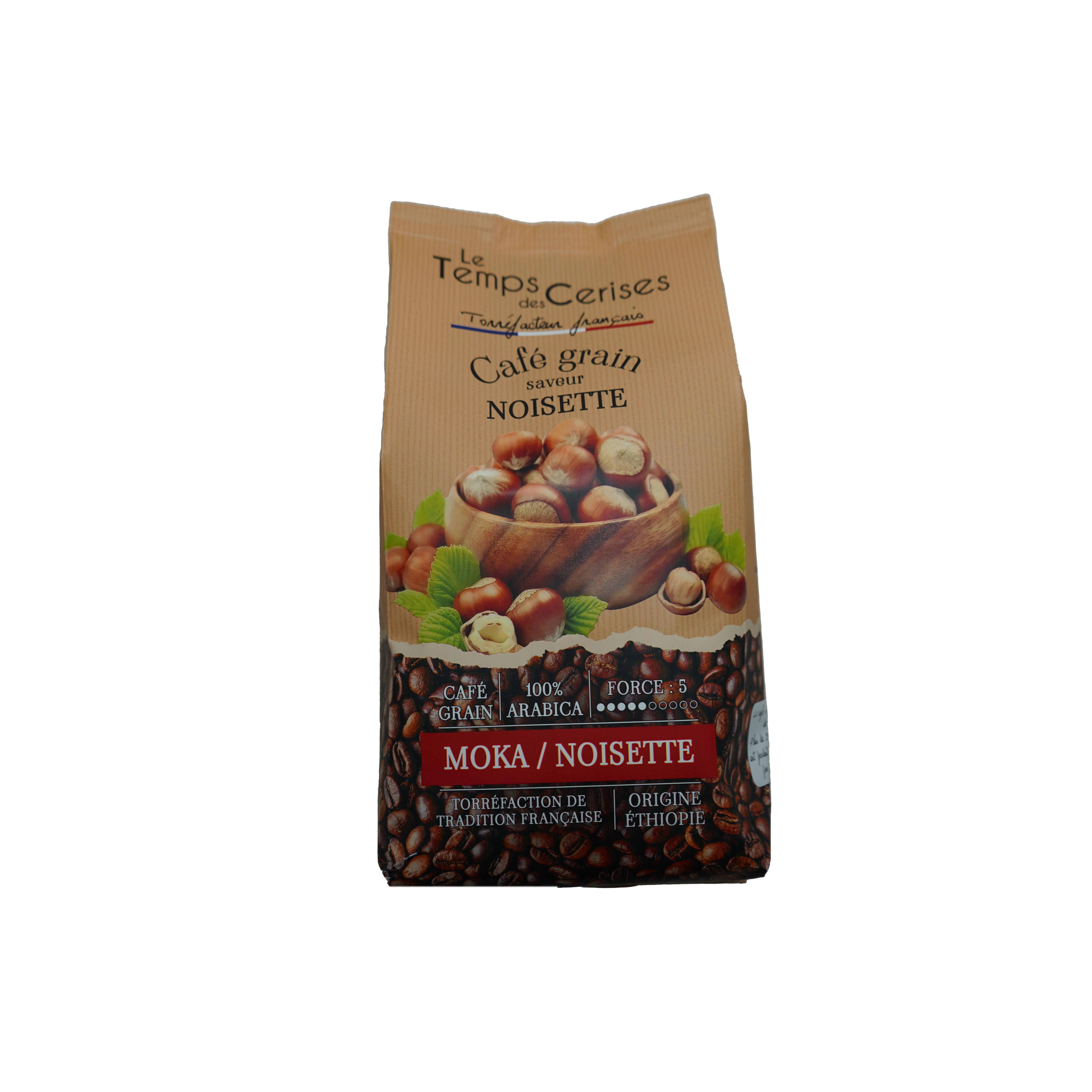LE TEMPS DES CERISES Café en gains pur arabica saveur noisette Intensité 5 900g