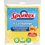 SPONTEX Eponges carrés super-absorbant et anti-odeur 4 éponges