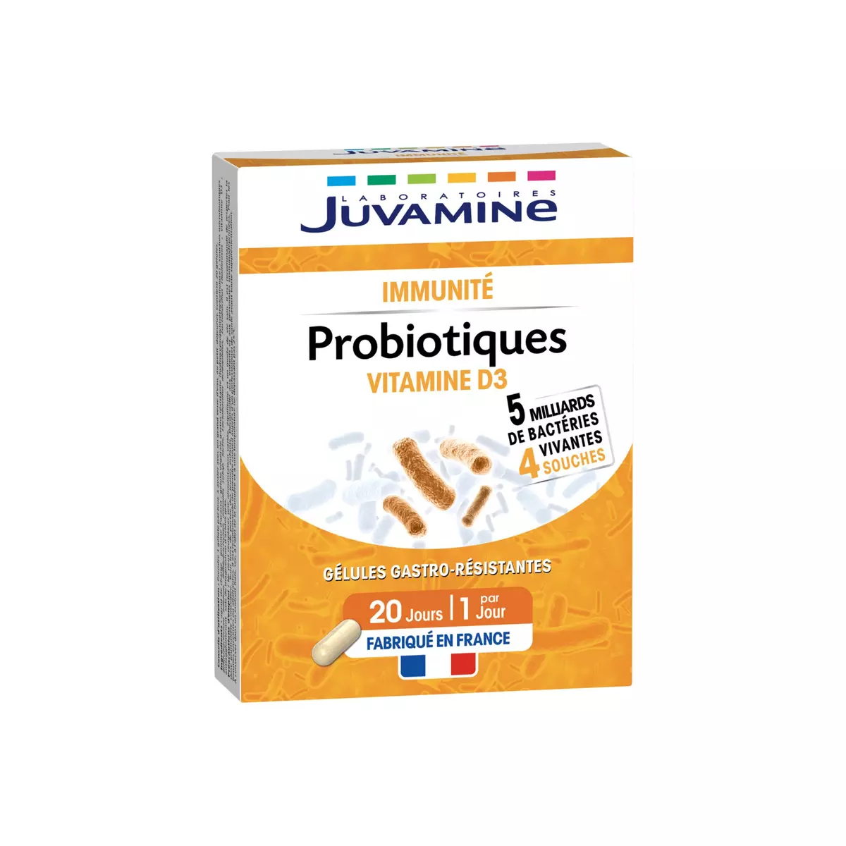 JUVAMINE Gélules gastro-résistantes Probiotiques immunité vitamine D3 20 gélules