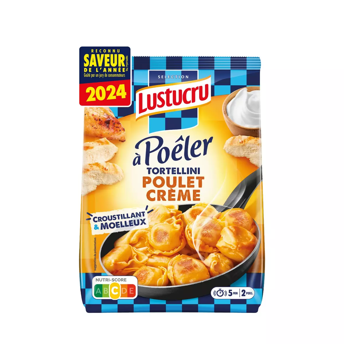 LUSTUCRU Tortellini poulet crème 2-3 portions 300g