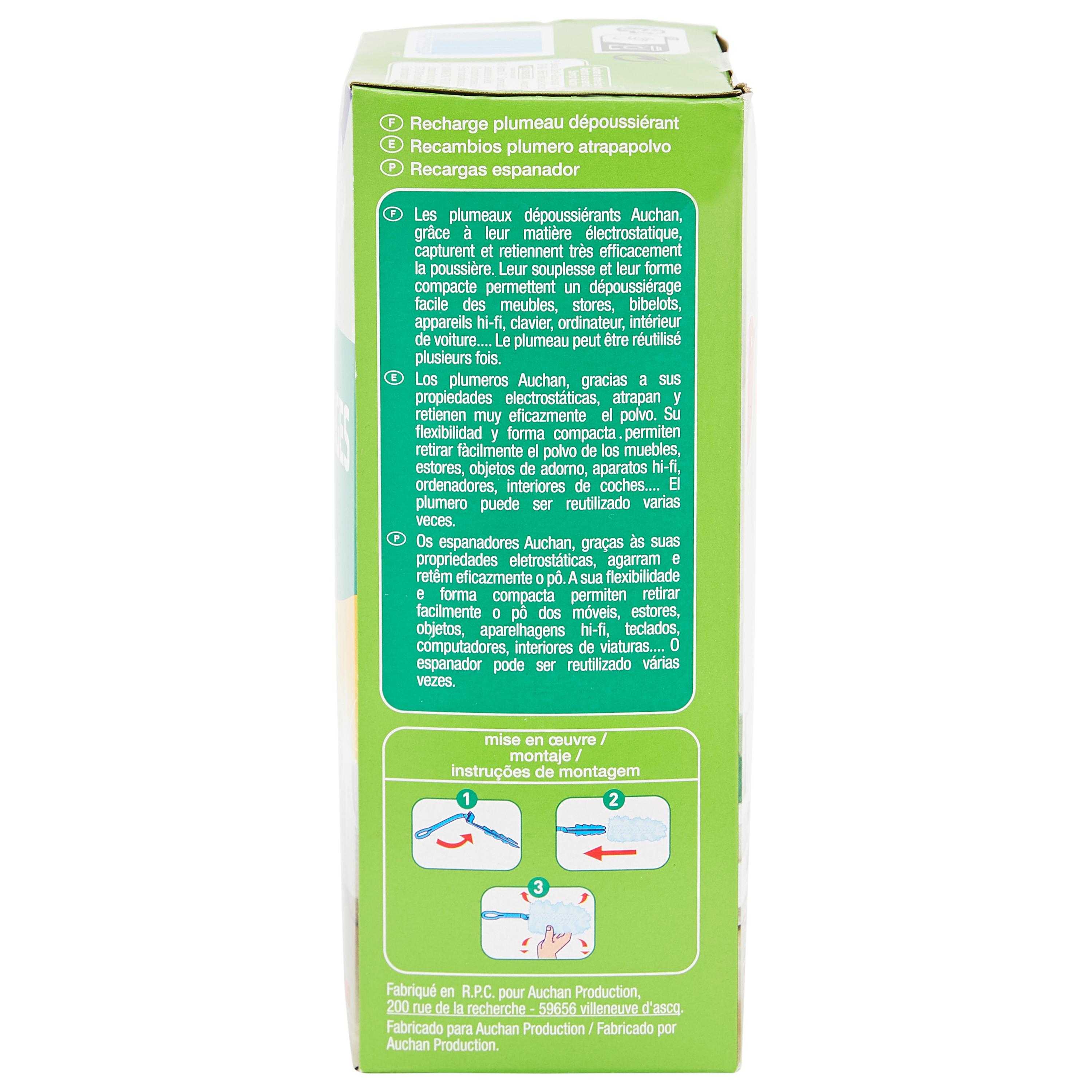 Voir la diapositive 2 : AUCHAN Recharges plumeau dépoussiérant 10 recharges