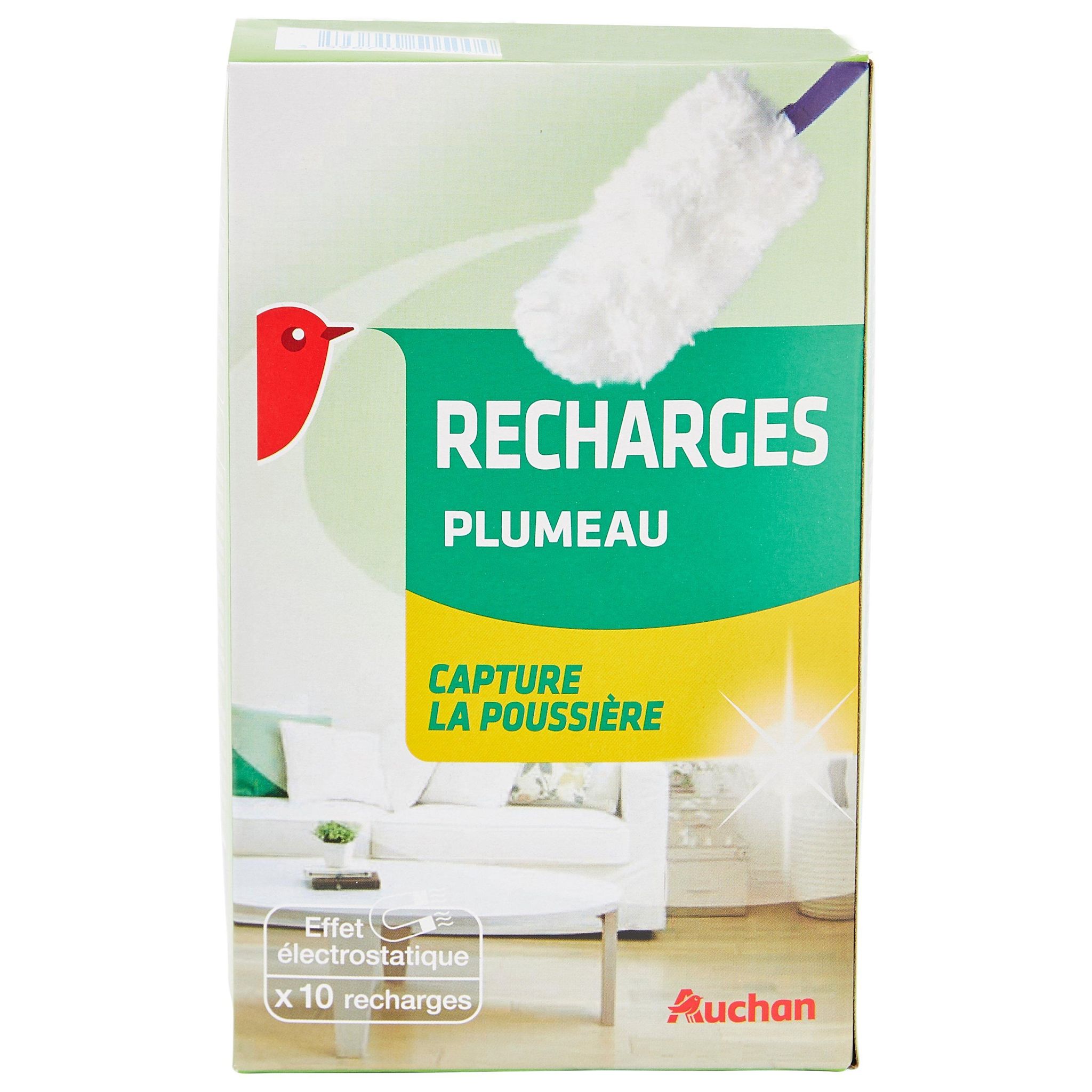 Voir la diapositive 2 : AUCHAN Recharges plumeau dépoussiérant 10 recharges