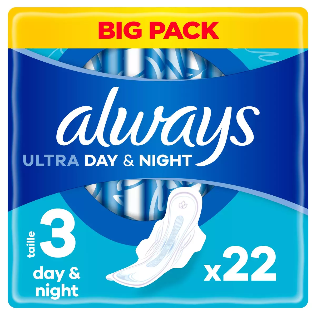 ALWAYS Ultra Day & Night Serviettes hygiéniques avec ailettes 22 serviettes