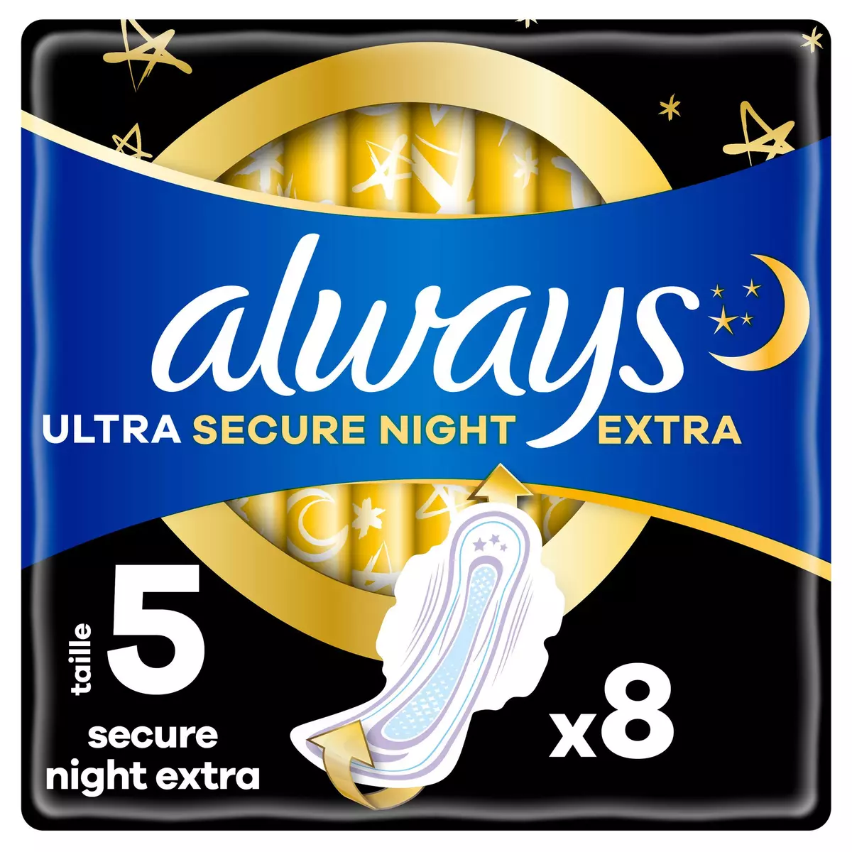 ALWAYS Serviettes hygièniques ultra secure night 8 serviettes