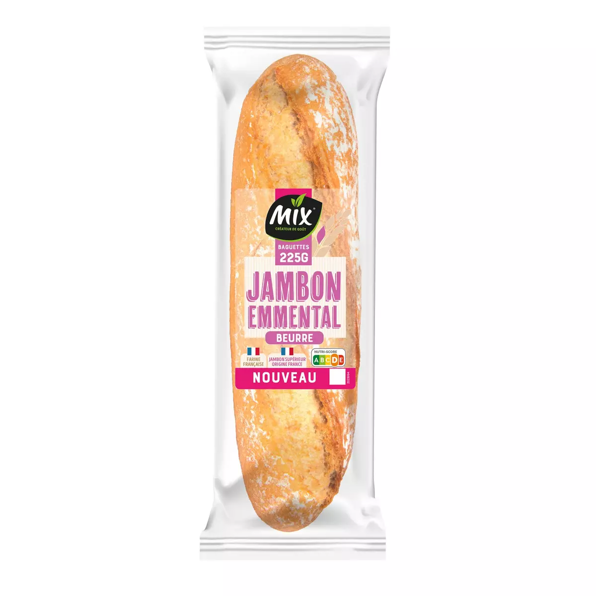 MIX Sandwich baguette jambon emmental beurre 225g