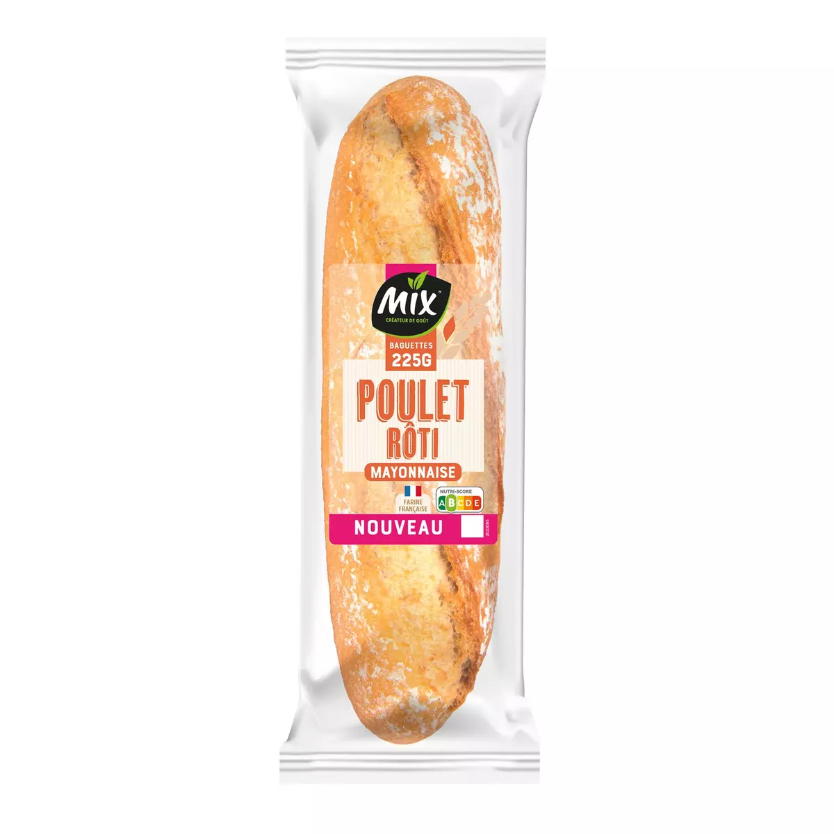 MIX Sandwich baguette au poulet rôti mayonnaise 1 portion 225g