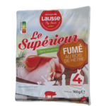LES SALAISONS LAUSSE Jambon supérieur sans couenne fumé au bois de hêtre 4 tranches 160g