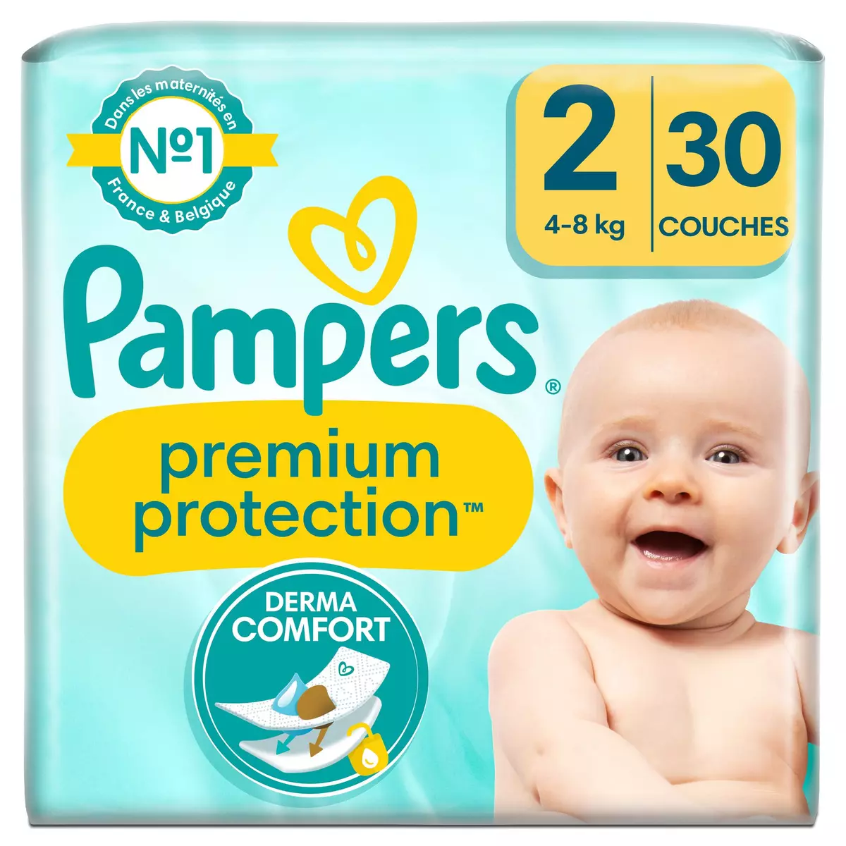 PAMPERS Premium protection couches taille 2 (4-8kg) 30 couches