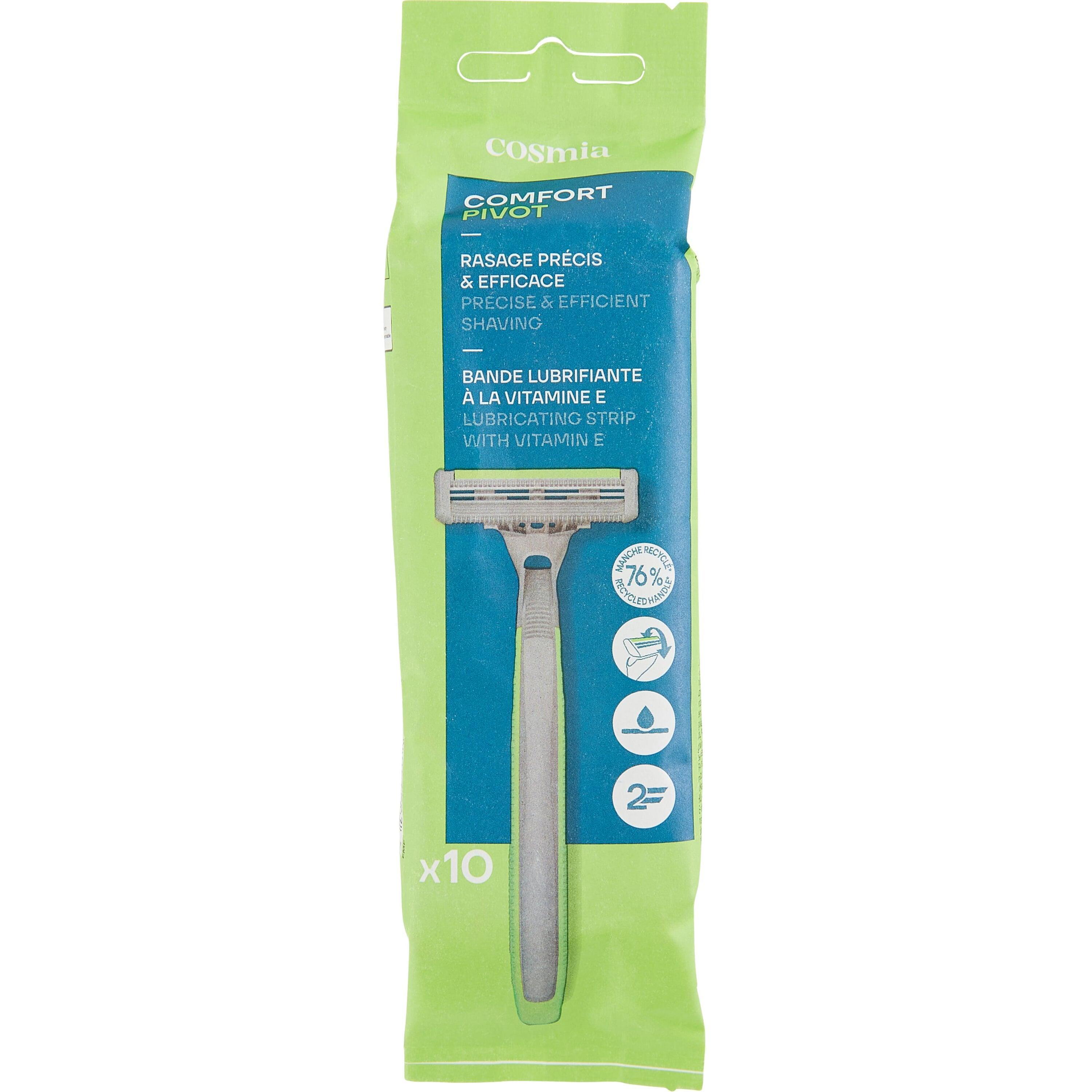 Voir la diapositive 4 : COSMIA MEN Confort pivot rasoirs jetables à tête pivotante pour peaux sensibles 10 rasoirs