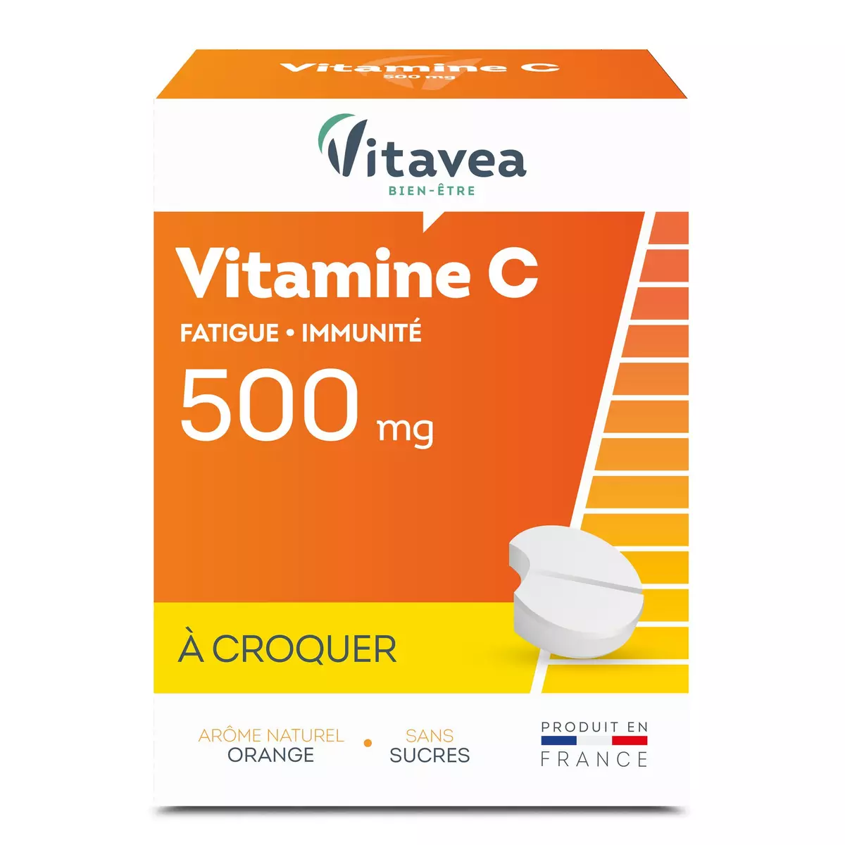 VITAVEA Comprimé à croquer vitamine C fatigue immunité arôme orange 28 comprimés x 500mg
