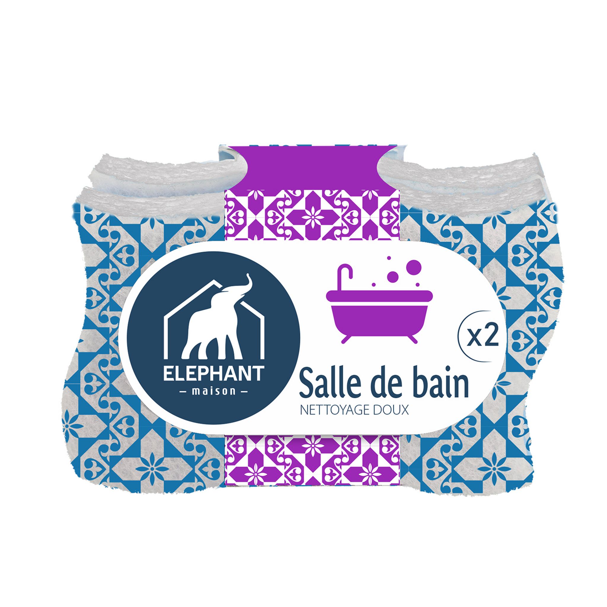 Voir la diapositive 2 : ELEPHANT Éponges grattantes salle de bain 2 éponges