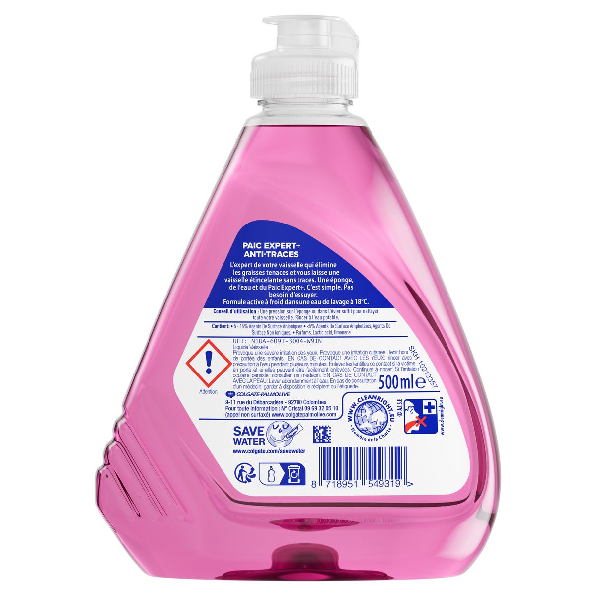 PAIC Liquide vaisselle expert désincrustant anti trace 500ml
