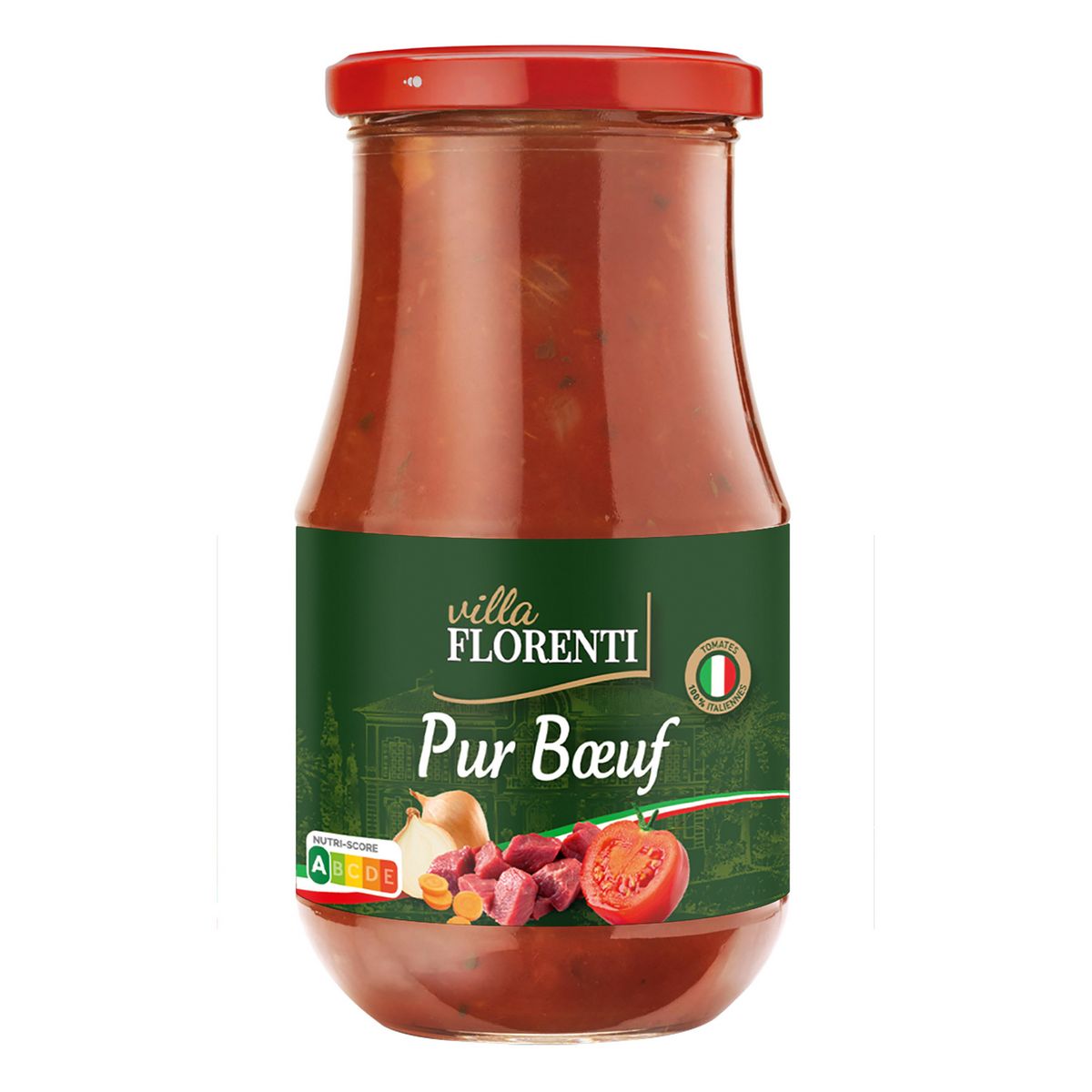 VILLA FLORENTI Sauce tomates cuisinés pur bœuf en bocal 420g