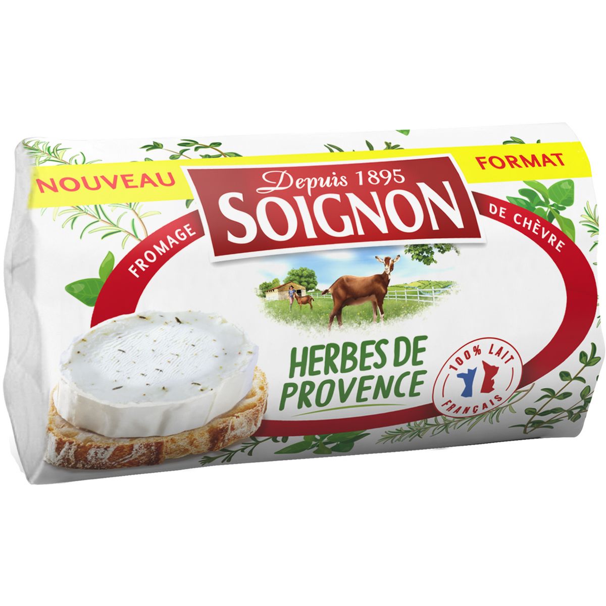 SOIGNON Fromage de chèvre aux herbes de Provence 120g