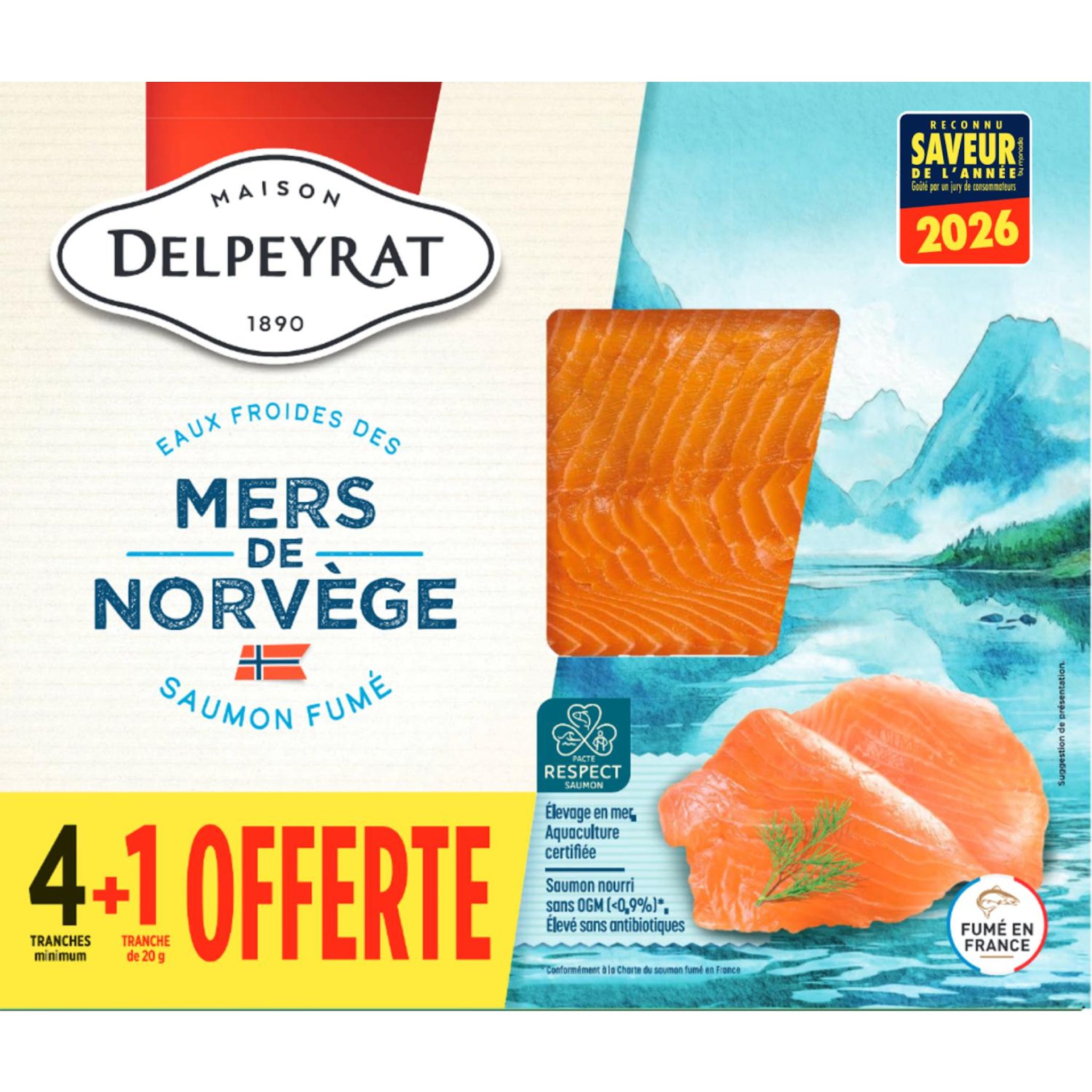 DELPEYRAT Saumon fumé de Norvège 5 tranches 140g
