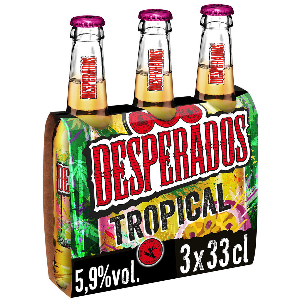 DESPERADOS Bière aromatisée tropical passion et citron vert 5.9% 3x33cl