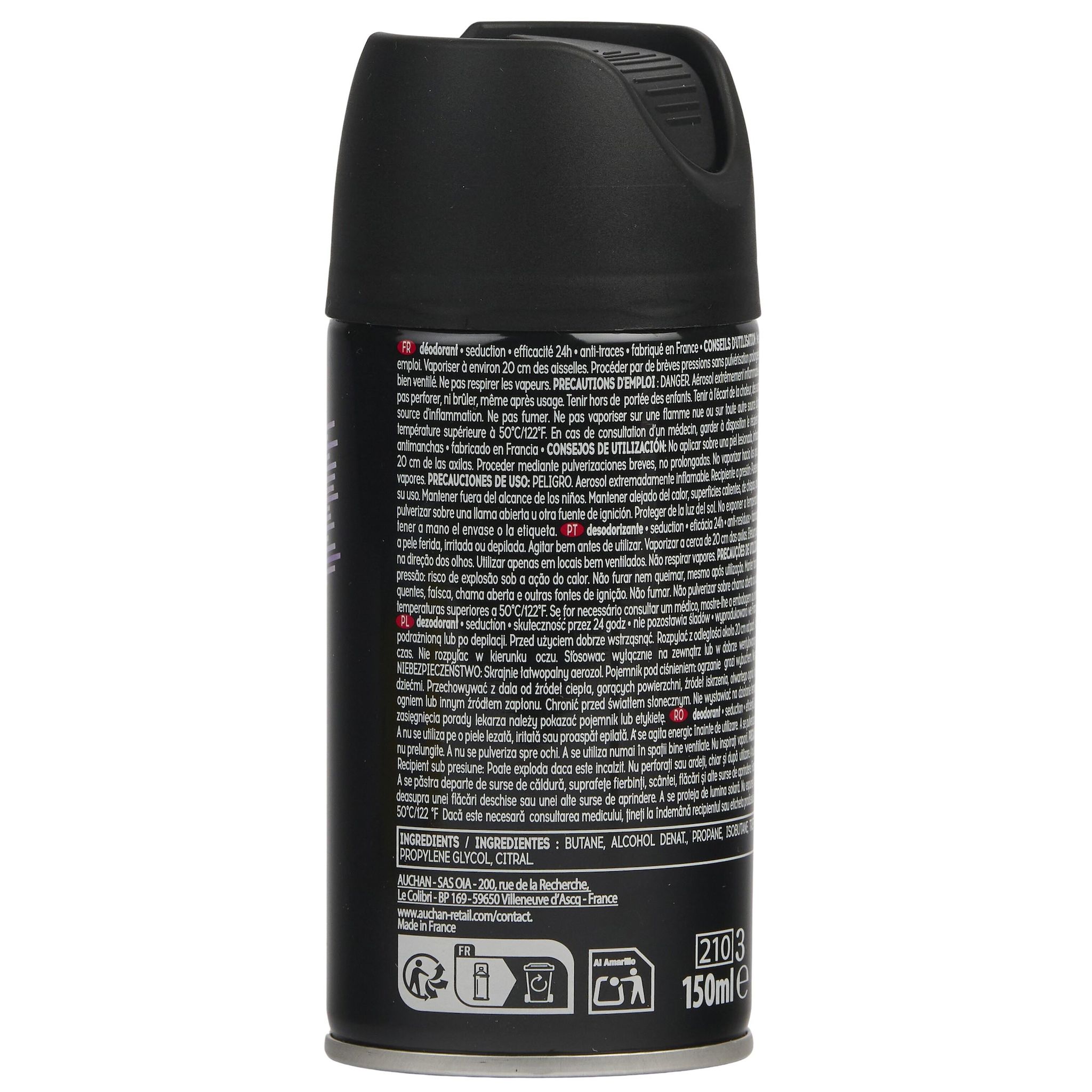 Voir la diapositive 5 : COSMIA MEN Déodorant spray homme séduction 24h anti-traces 150ml