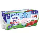 Nestlé P'tit onctueux pot dessert lacté au fromage blanc à la fraise dès 6 mois