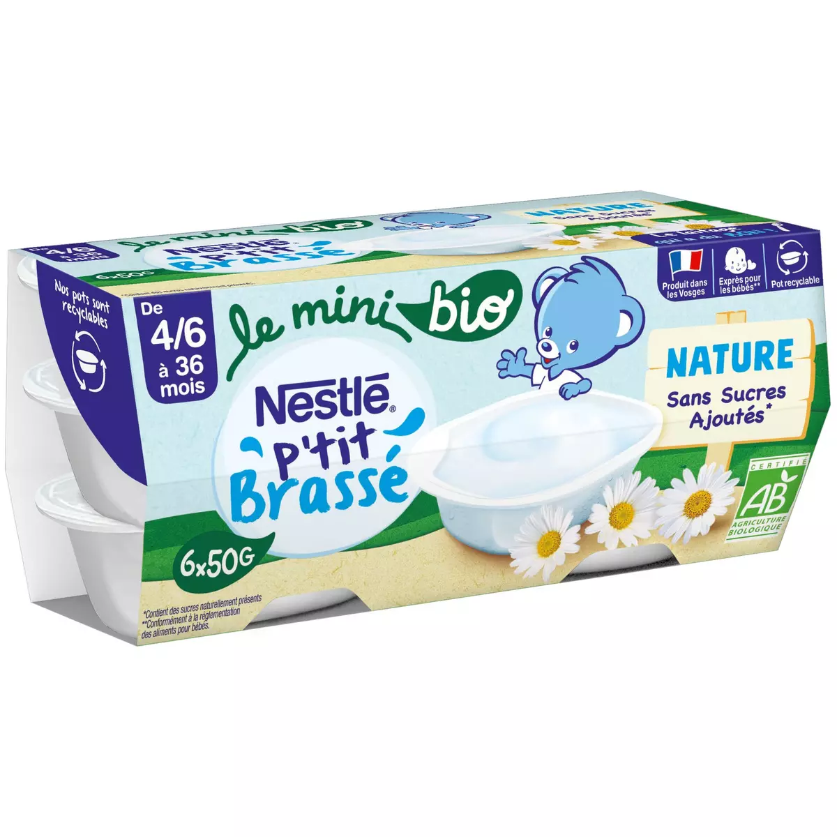 Dessert lacté bébé dès 6 mois nature Mini Lactés BLEDINA : les 6