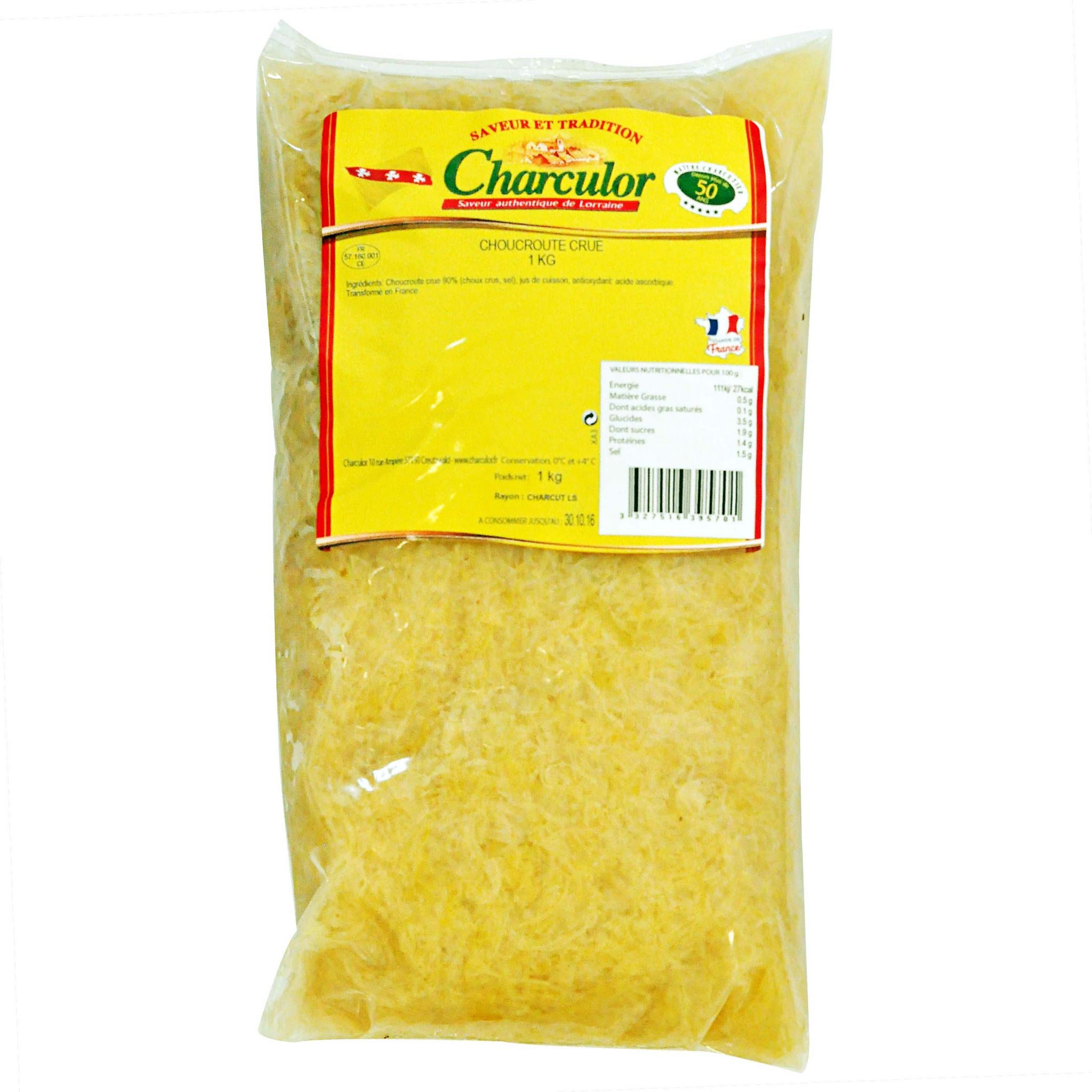 CHARCULOR Choucroute crue 1 kg pas cher - Auchan.fr