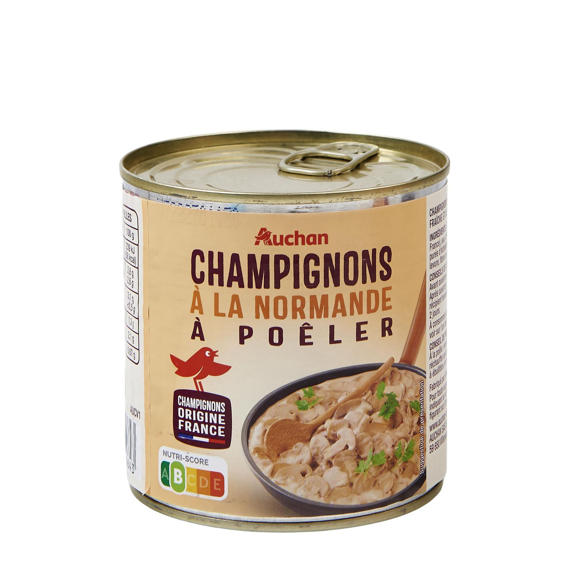 Voir la diapositive 2 : AUCHAN Champignons à la normande à poêler 380g