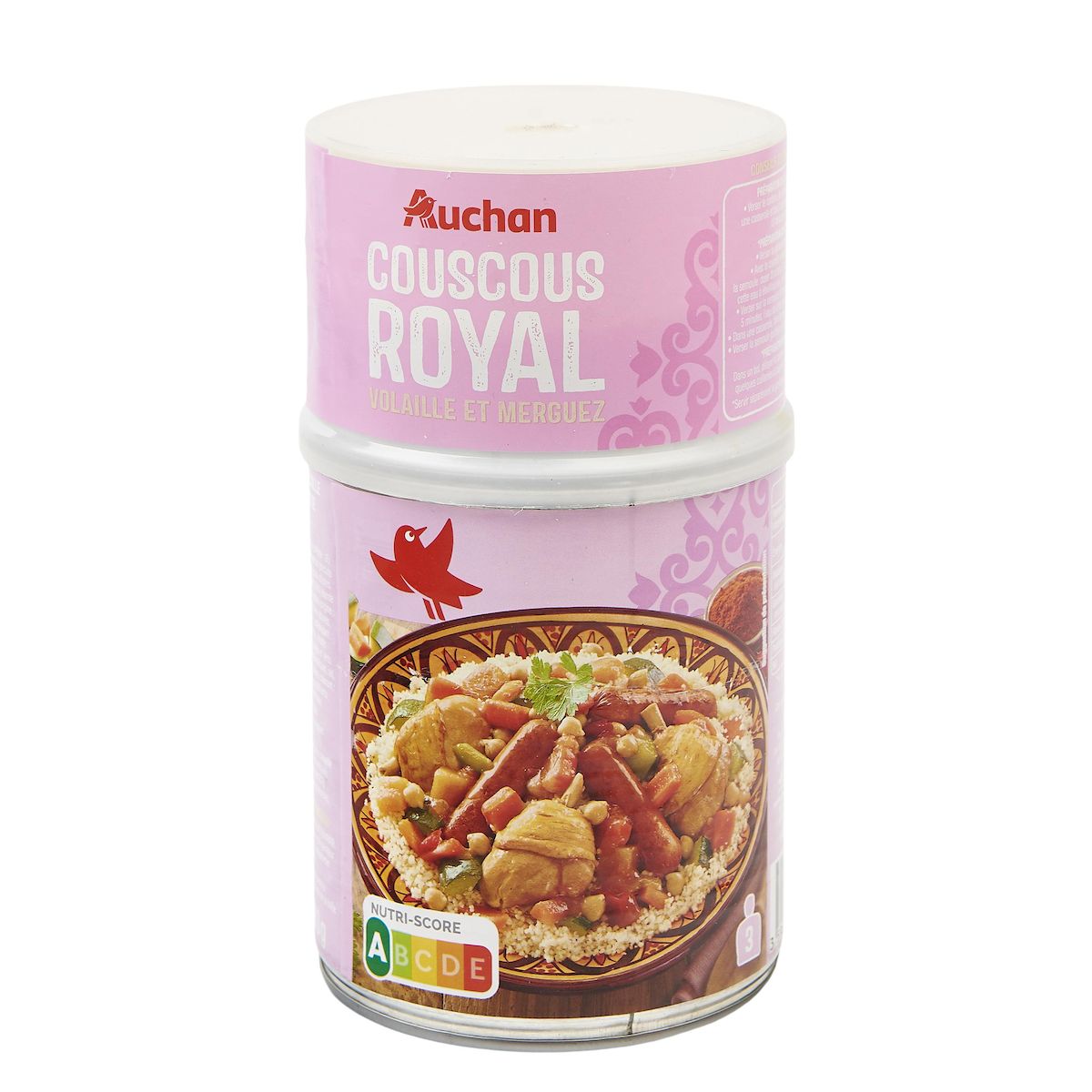 AUCHAN Couscous royal volaille et merguez 3 portions 980g