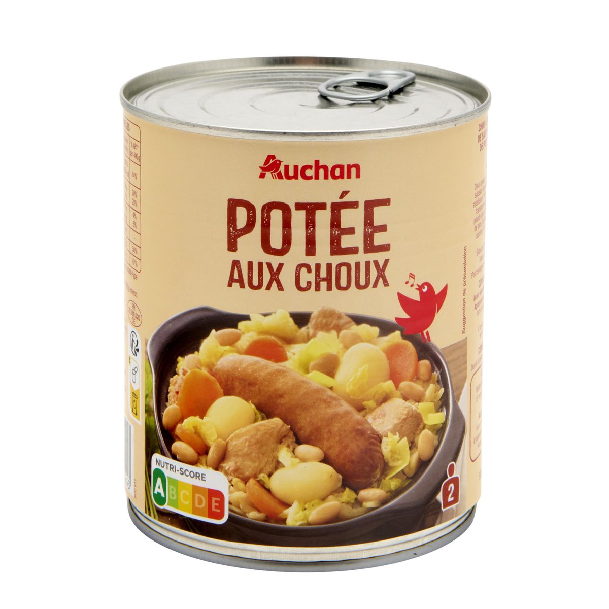 AUCHAN Potée aux choux 2 portions 840g