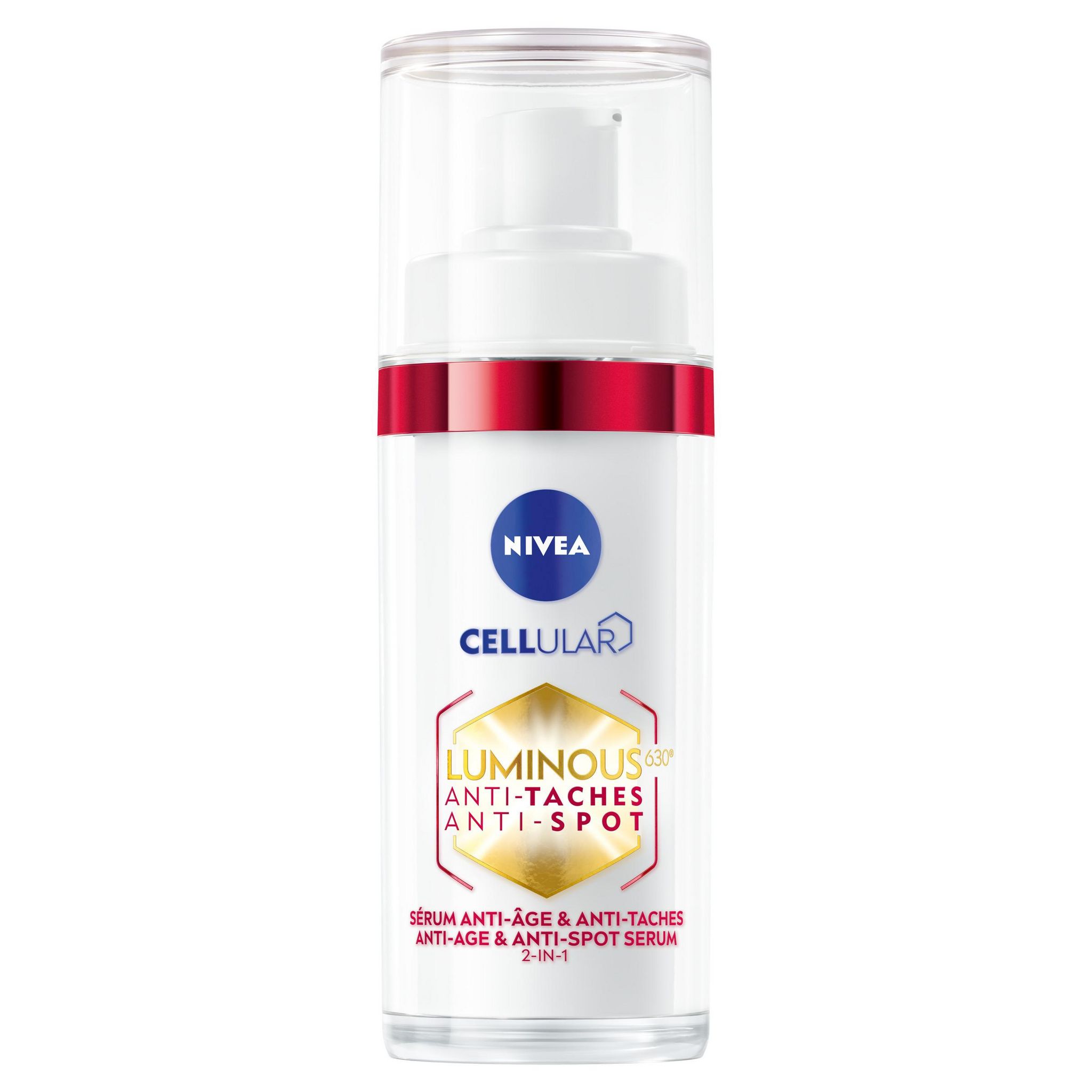 Voir la diapositive 2 : NIVEA Sérum luminous 2en1 anti-âge et tâches 30ml