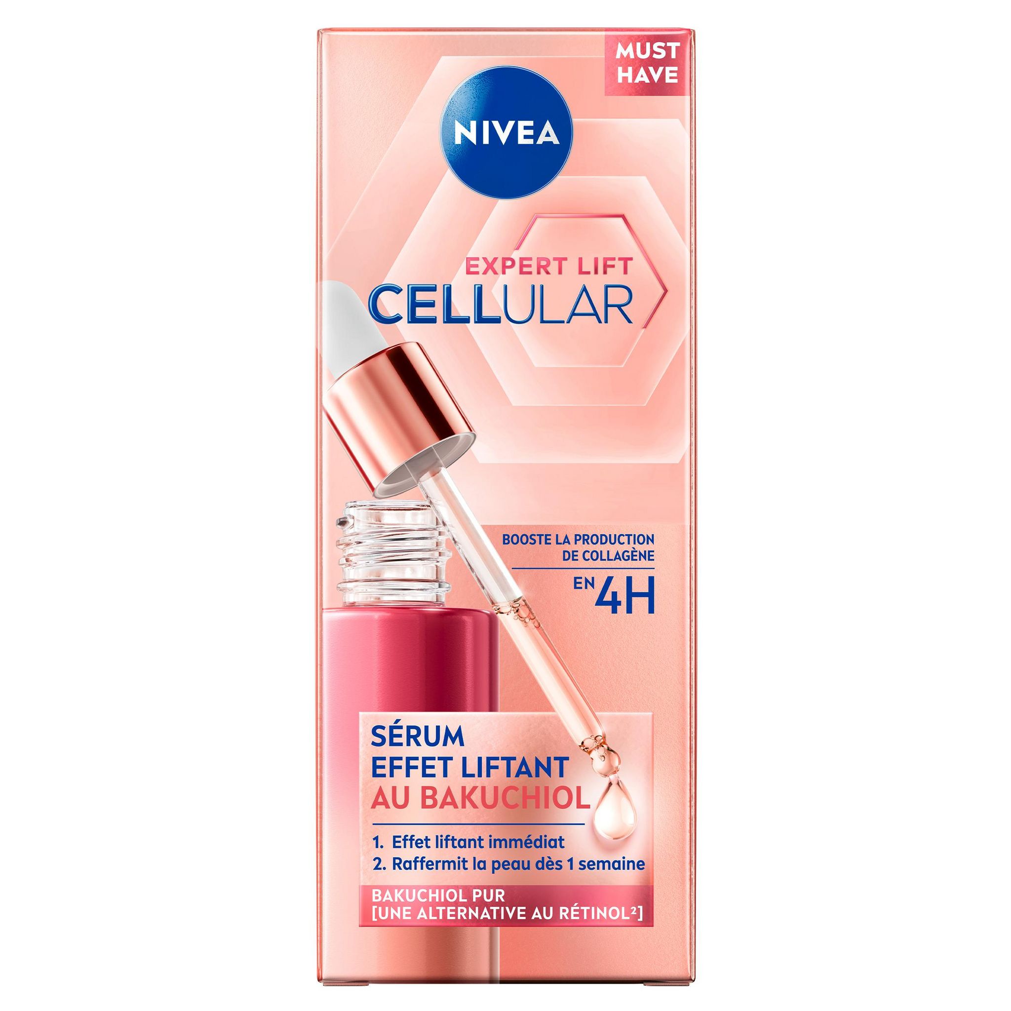 Voir la diapositive 2 : NIVEA Sérum cellular effet lifting 3 zones 30ml