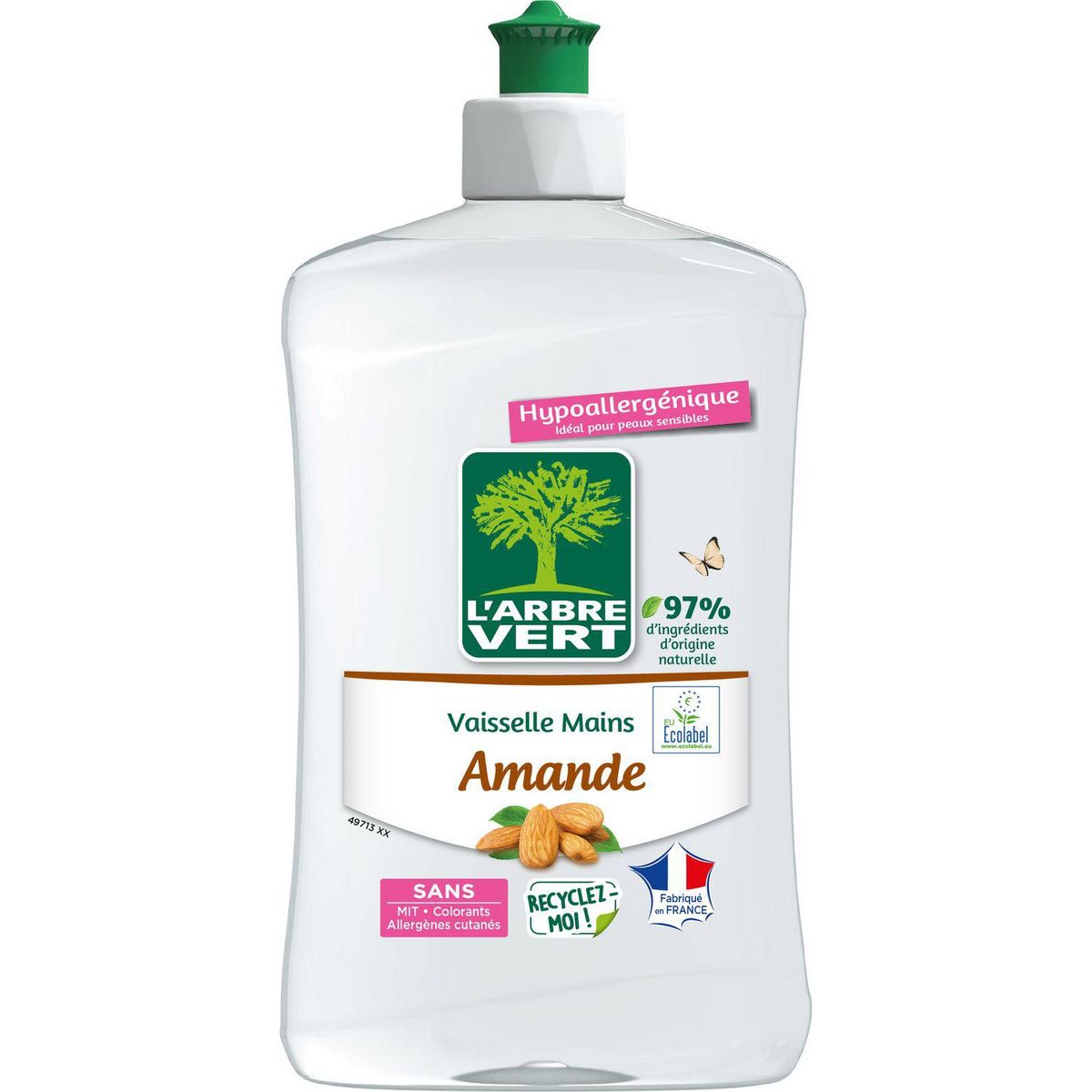 L'ARBRE VERT Liquide vaisselle mains amande 500ml
