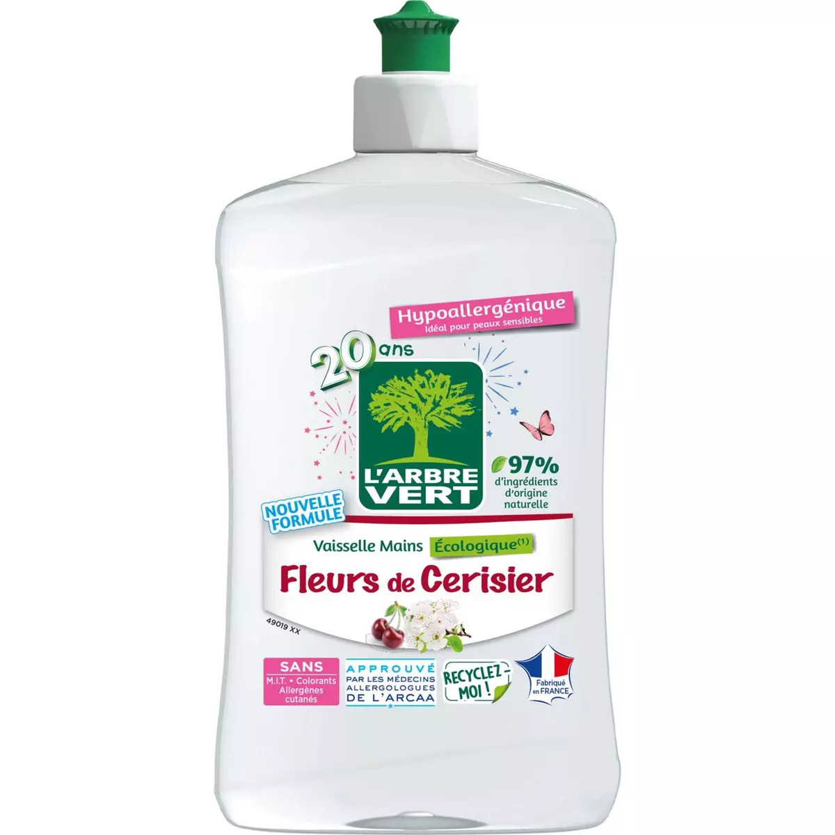 L'ARBRE VERT Liquide vaisselle mains fleurs de cerisier 500ml