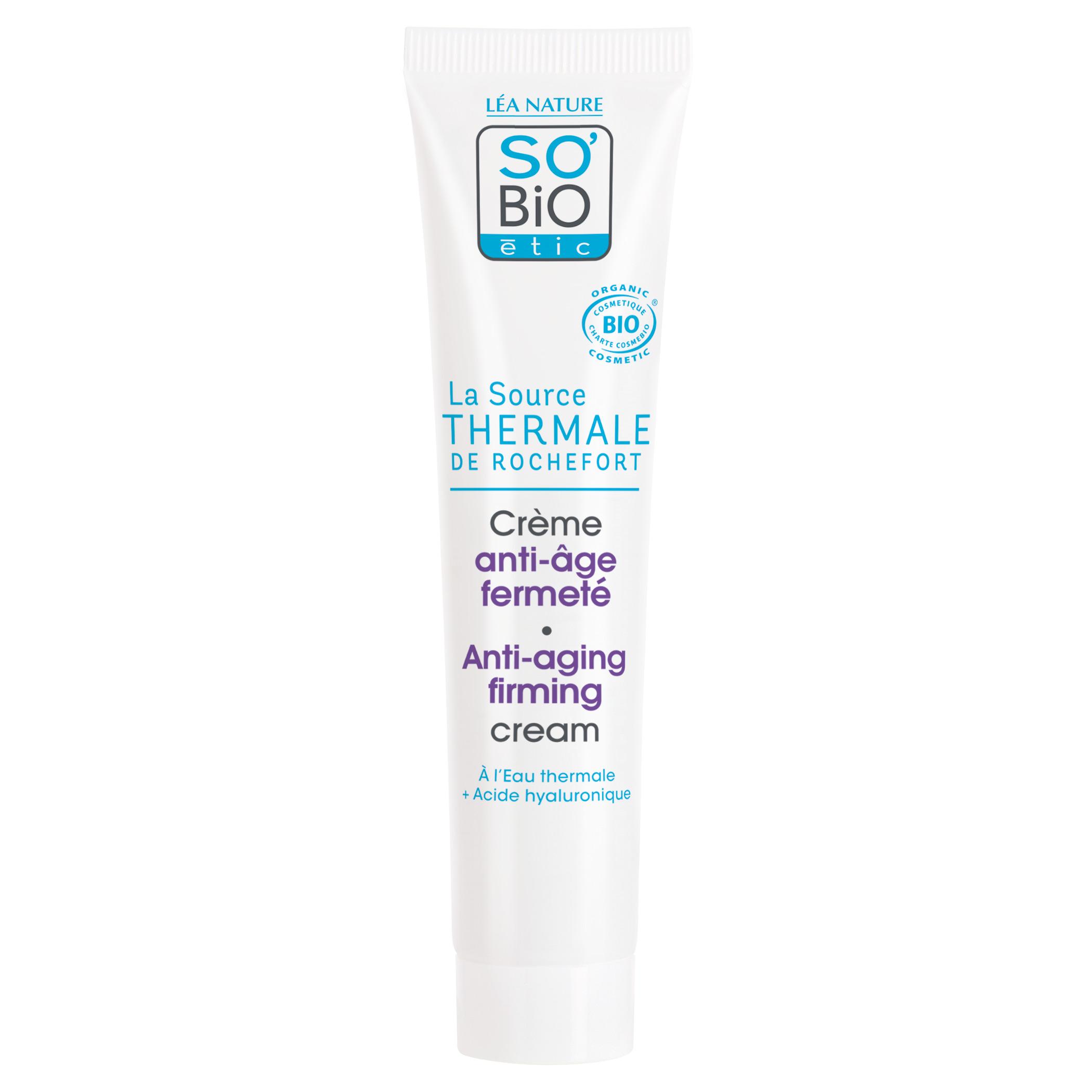 Voir la diapositive 2 : SO BIO ETIC Crème jour anti-âge bio à l'eau thermale et acide hyaluronique 40ml