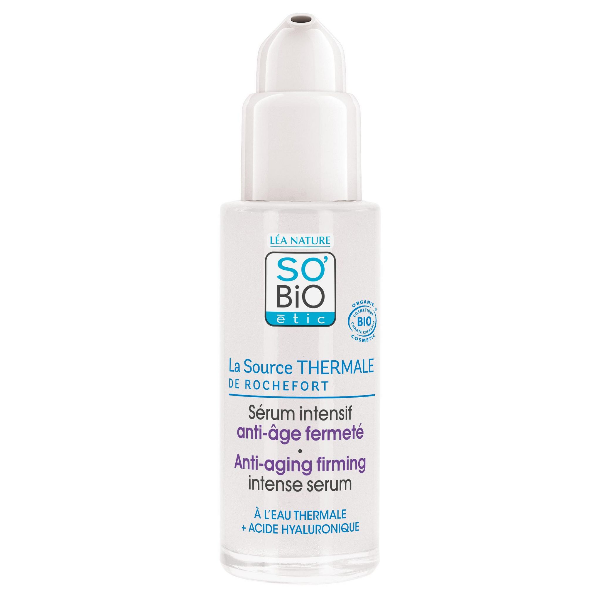 Voir la diapositive 2 : SO BIO ETIC Sérum anti-âge fermeté bio à l'eau thermale et acide hyaluronique 30ml