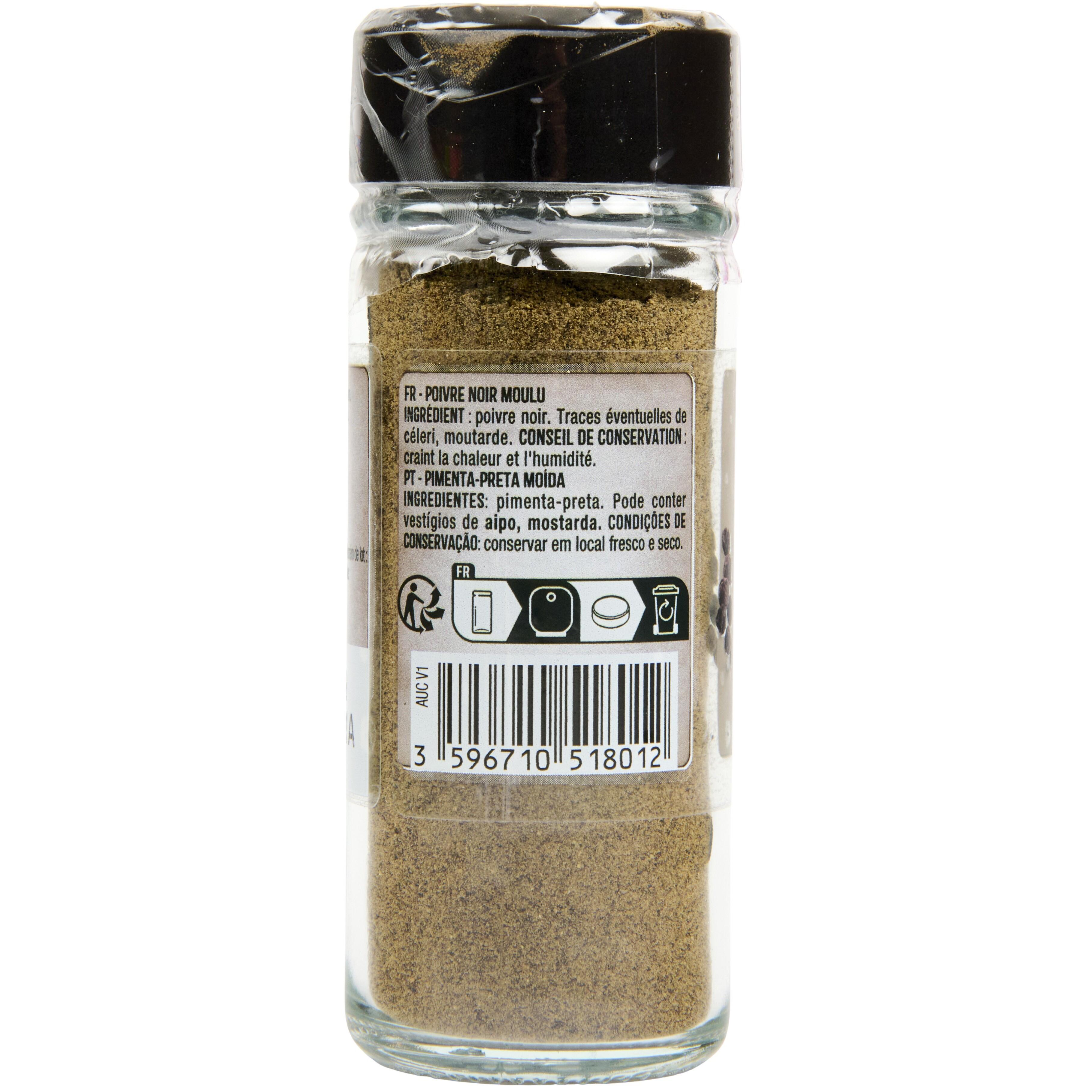 Voir la diapositive 2 : AUCHAN Poivre noir moulu 38g