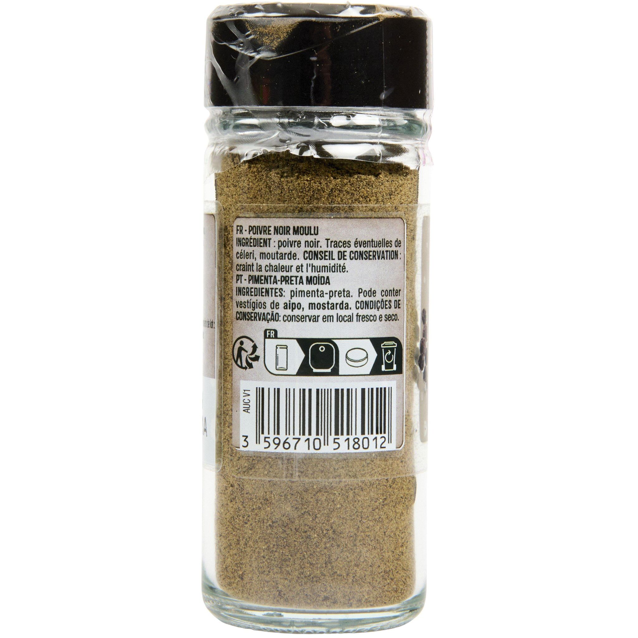 Voir la diapositive 2 : AUCHAN Poivre noir moulu 38g